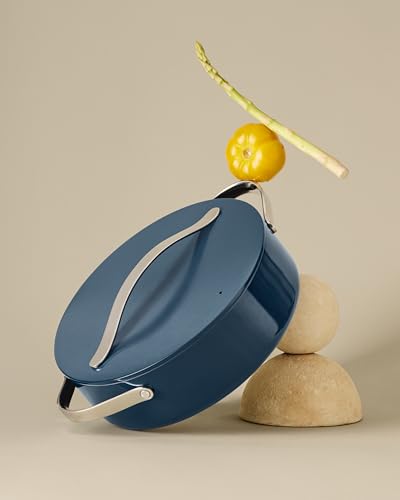 Caraway Rondeau - 6 Qt Non-Stick Pan with Lid - Free From Forever Chemicals - Perfect for Searing, Braising, & Roasting - Navy