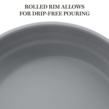 Martha Stewart Delaroux 10 Piece Stainless Steel Pots and Pans Kitchen Cookware Set w/PFAs Free Premium Nonstick Ceramic Interior