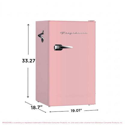 Frigidaire EFR376 Retro Bar Fridge Refrigerator with Side Bottle Opener, 3.2 cu. Ft, Pink/Coral