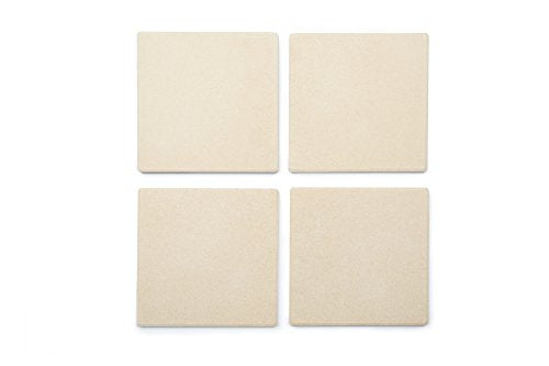 Outset Pizza Grill Stone Tiles For Oven and Grill, Set of 4 Baking Stones for Pizza, Bread & More