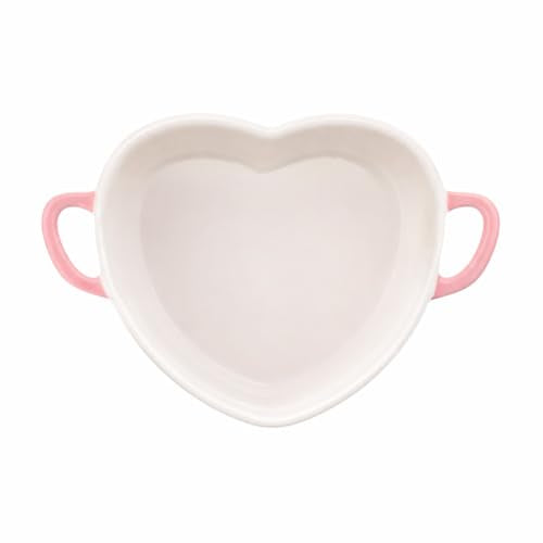 10 Strawberry Street Heart Mini Cocotte Lidded Ramekins, Set of 2, Ceramic Souffle & Baking Dishes, Mini Dutch Oven (Pink Hearts)