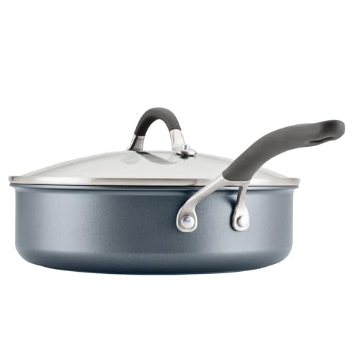 Circulon A1 Series with ScratchDefense Nonstick Induction Cookware, Large Saute Pan with Lid, Nonstick Pan, 5-Quart, Graphite