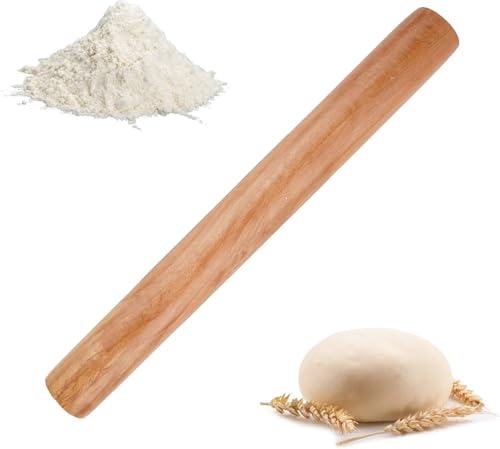 Ddxycfzy Professional Beech Wood Rolling Pin 29cm - Smooth Non-Stick Design, No Handle, Suitable for Baking Pizza/Pie/Cookies/Dumpling Wrappers/Pastry Dough.