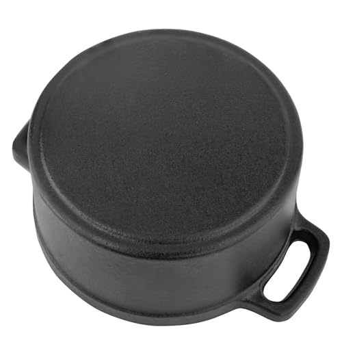 Flavehc Mini Cocotte 8 oz Pre-Seasoned Mini Dutch Oven 0.25 qt. Cast Iron Garlic Roaster for Oven Garlic Confit Pot Ramekins with Lids Oven Safe Set of 2