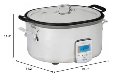 All-Clad Stainless Steel Electric Slow Cooker 7-Quart, Programmable LCD Timer, Aluminum Insert, Slow Cookers, Small Kitchen Appliances, Silver