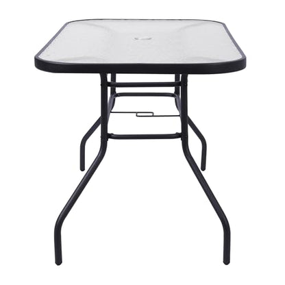 Flash Furniture Glass Dining Table with 4 Chairs, Black, 5-Piece Set
