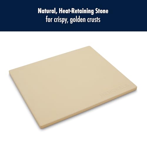HENCKELS BBQ Pizza Stone for Oven and Grill, Cordierite Baking Stone for Crispy Crust, Heavy Duty Ceramic Stone for Outdoor Pizza Cooking, White