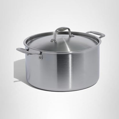 Made In Cookware | 12 Quart Stainless Steel Stock Pot With Lid | 5 Ply Stainless Clad | Professional Cookware | Crafted in Italy | Induction Compatible