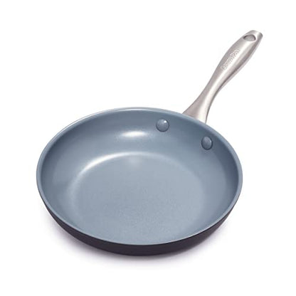 GreenPan Lima Hard Anodized 8" Frying Pan Skillet Nonstick, Ceramic Nonstick, PFAS-Free Nontoxic Pots and Pans, Oven & Broiler Safe, Stainless Steel Handle, Cookware for Eggs & Omelet, Gray
