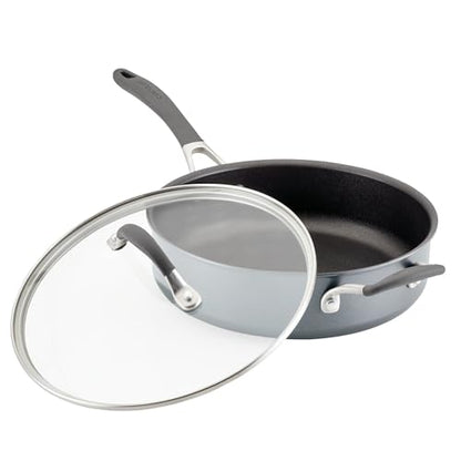 Circulon A1 Series with ScratchDefense Nonstick Induction Cookware, Large Saute Pan with Lid, Nonstick Pan, 5-Quart, Graphite