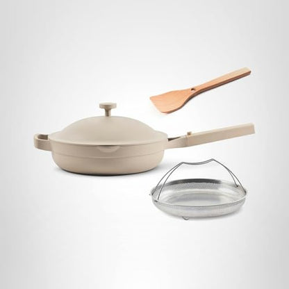 Our Place Always Pan 2.0 | 10.5" Ceramic Pan with Modular Lid, Steamer Basket & Spatula | Patented 10-in-1 Nonstick, Non-Toxic Cookware Made Without PFAS | Induction & Oven-Safe up to 450°F | Steam