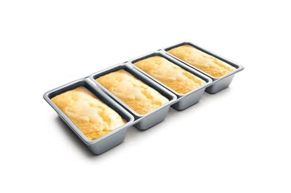 Fox Run Loaf Pan, Linked Non-Stick Mini Bread Pans, Set of 4