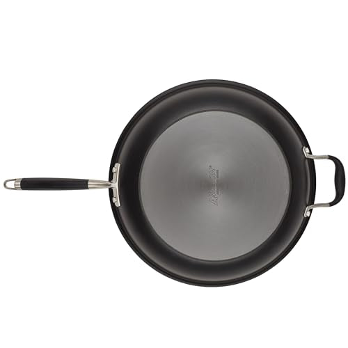 Anolon Advanced Home Hard Anodized Nonstick Frying Pan, 14.5 Inch – Large Skillet with Helper Handle, 14 Inch Nonstick Frying Pan, Durable Cookware - Onyx