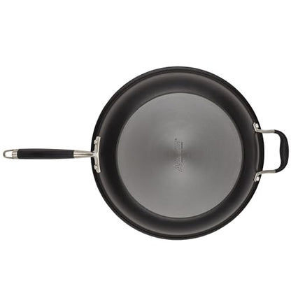 Anolon Advanced Home Hard Anodized Nonstick Frying Pan, 14.5 Inch – Large Skillet with Helper Handle, 14 Inch Nonstick Frying Pan, Durable Cookware - Onyx