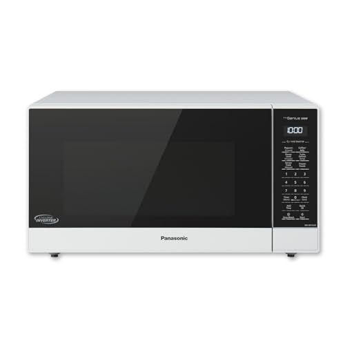 Panasonic NN-SN75LW cu.ft Cyclonic Inverter Countertop Microwave Oven 1250Watt Power with Genius Sensor Cooking, 1.6 cft, White