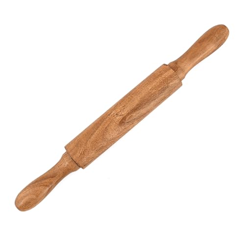 Bhavatu Rolling Pins Acacia Wood Professional Baker's Tool for Dough, Pastry, Pizza | Durable & Rustic Kitchen Essential (16" x 1.5" x 1.5")