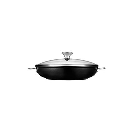 Le Creuset Toughened Nonstick PRO Shallow Casserole/Braiser with Glass Lid, 4 qt.