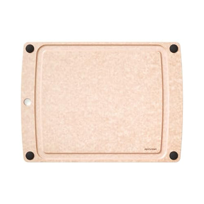 Epicurean All-In-One Cutting Board with Non-Slip Feet and Juice Groove, 17.5" × 13", Natural/Black