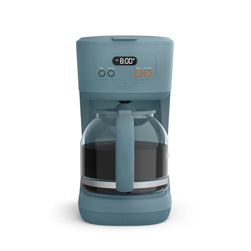 BELLA 12 Cup Programmable Coffee Maker, Reusable Dishwasher Safe Accessories, Easy LCD display, Auto Shutoff, 900 watt, Surf