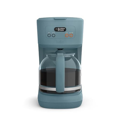 BELLA 12 Cup Programmable Coffee Maker, Reusable Dishwasher Safe Accessories, Easy LCD display, Auto Shutoff, 900 watt, Surf