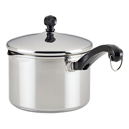 Farberware Classic Series Stainless Steel Straining Sauce Pan with Lid, 3-Quart Sauce Pan With Pour Spout