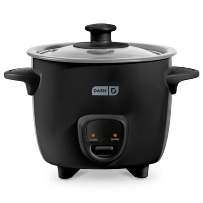Dash Mini Ceramic Rice Cooker - Designed for Single-Serve Cooking - Compact Rice Cooker with Nonstick Removable Pot, Keep Warm Function & Easy-to-Clean Sleek Design - Black Ceramic