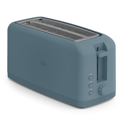 bella Fits-Anywhere™ Slim Toaster, 4 Slice Extra Long & Wide Slot, Surf