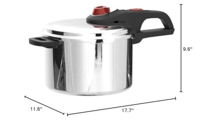 T-fal P2614634 Secure Aluminum Initiatives 12-PSI Pressure Cooker Cookware, 6-Quart, Siver