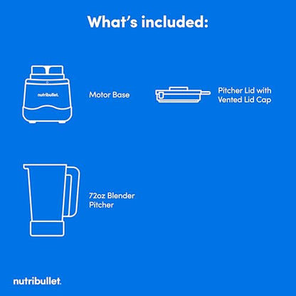 nutribullet Power Core™ Blender, 1400W Peak Power, Smoothies, Crushed Ice & Frozen Fruit, Full-Size Countertop Blender, 72-oz. Pitcher, Black, NBF70100