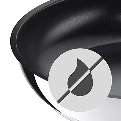 WMF Devil 2-Piece Frying Pan Set 28 cm + 20 cm Induction Frying Pan Cromargan Stainless Steel Coated Plastic Handle