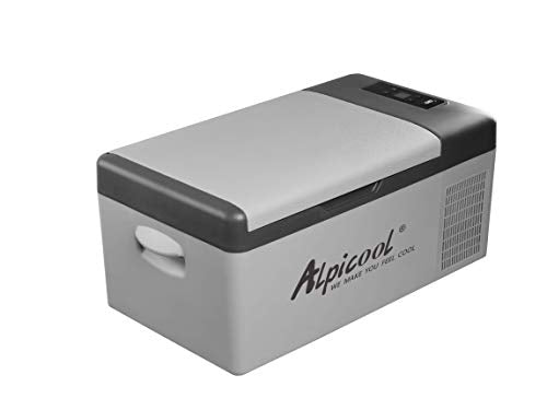Alpicool C15 Portable Car Freezer,12 Volt Refrigerator, 16 Quart (15 Liter) Fast Cooling 12V Car Fridge -4℉~68℉, Car Cooler, 12/24V DC and 100-240V AC for Outdoor, Camping, RV, Truck, Boat