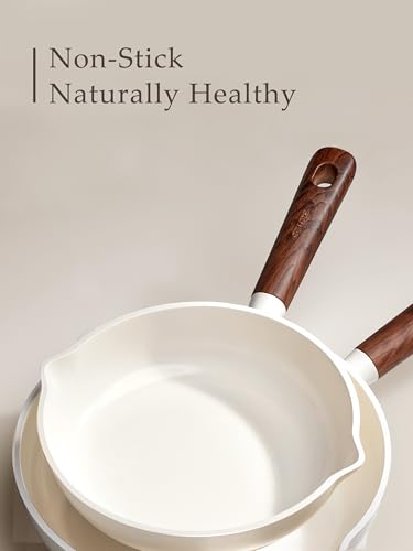CAROTE Ceramic Cookware Sets, Pots and Pans Set Non stick, Non Toxic Healthy Induction Cookware, 14 Pcs Nonstick Kitchen Pots and Pans Set, PFAS PTFE Free, Dishwasher Safe