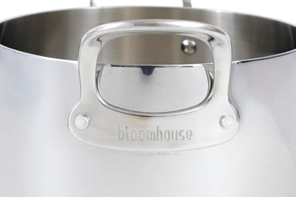 Bloomhouse - Two Time Oprah's Favorite Things Winner - 8 Quart Tri-Ply Stainless Steel Stock Pot with Lid – Dutch Oven, Oven Safe, Dishwasher Safe