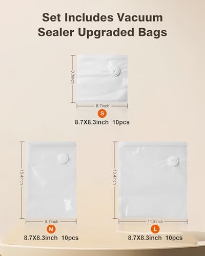 Vacuum sealer for food, Handheld Vacuum Sealer with 30 Reusable Bags