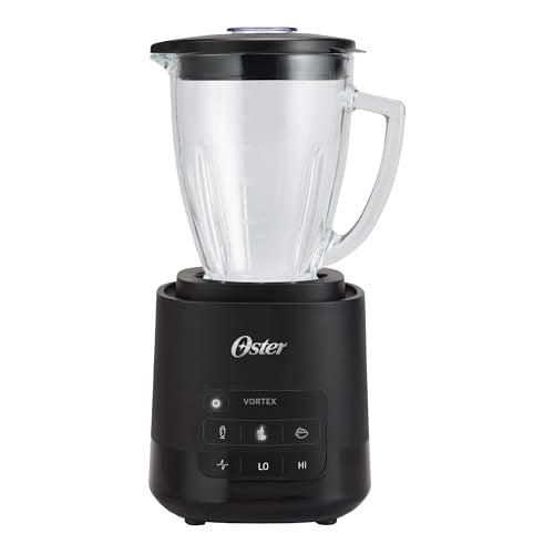 Oster Vortex Glass Blender, Reversible Steel Blades, 800 Watt, Black