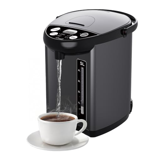 Rosewill Electric Hot Water Boiler and Warmer, Hot Water Dispenser with Auto Dispense Function, 5 Temperature Settings, Large Capacity 5.0 L (5.3 QT) - Black