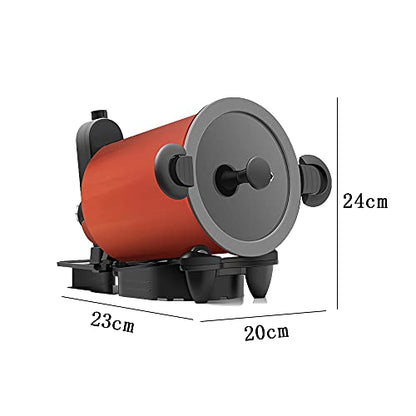 Dntum Full Automatic Cooking Machine,Intelligent Multi Cooker,Multi-Function Non-Stick Pan Stir-Fry Machine Cooker,360° Rotating Heating Pot Stirrer, for Cooking, Outdoor,20 * 23 * 24cm,Red