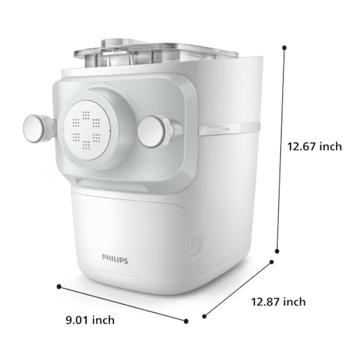 Philips 7000 Series Pasta Maker, ProExtrude Technology 150W, 8 discs, Perfect Mixing Technology, Prepare up to 8 Portions, HomeID App, White, (HR2660/03)