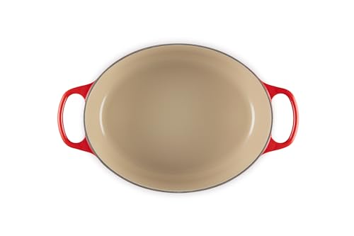 Le Creuset Enameled Cast Iron Signature Oval Dutch Oven, 5 qt, Cerise