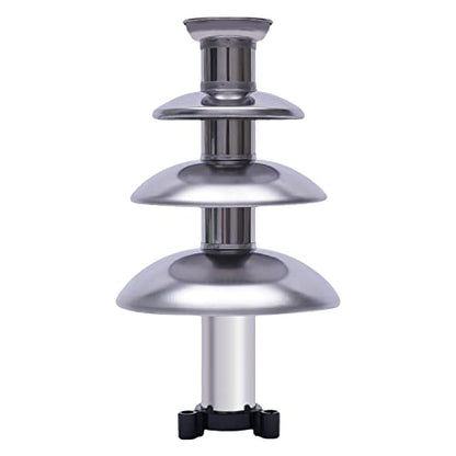4 Tiers Chocolate Fondue Fountain Stainless Steel Electric Fondue Pot for Party Restaurant Wedding