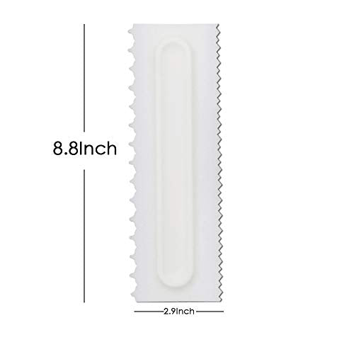 Mwellewm 4 Pcs/set Cake Scraper Decorating Plastic Sawtooth Comb Mousse Butter Cream Cake Edge Tools Plastic Sawtooth Cake Icing Smoother Kitchen Baking Cake Edge DIY Tool
