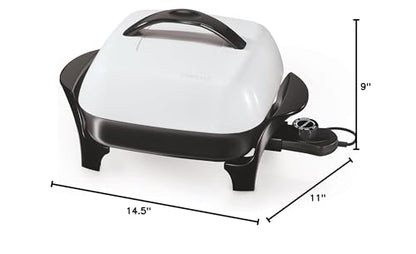 Presto 06620 11-Inch Electric Skillet,Black/White
