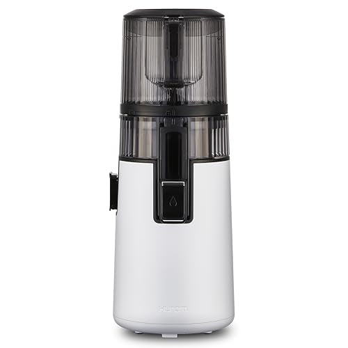 Hurom H70 Cold Press Juicer Machine, Easy to Clean Masticating Slow Juicer, Ideal Balance of Size and Function, Compact, Strainer Free, Self Feeding, Hands Free, with Wide Mouth Hopper (White)
