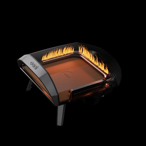 Ooni Koda 16 Natural Gas Pizza Oven – 16" Gas Powered Outdoor Oven with 28 mBar Regulator and Gas Hose, Gas Powered Portable Pizza Oven - Foundry Black
