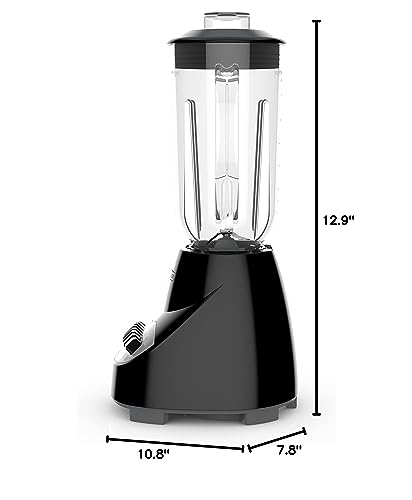 BLACK+DECKER Crush Master Blender, 10-Speeds with Stainless Steel Blades, Black, BL2010BP