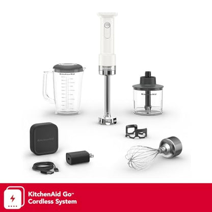 KitchenAid Go Cordless Hand Blender with Accessories - Battery Included, KHBRV75, Porcelain White