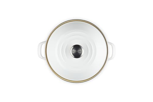 Le Creuset Enamel On Steel Traditional Shrimp Stockpot, 10 qt., White