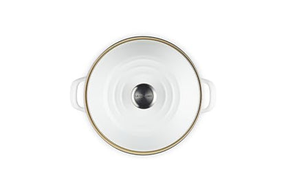 Le Creuset Enamel On Steel Traditional Shrimp Stockpot, 10 qt., White