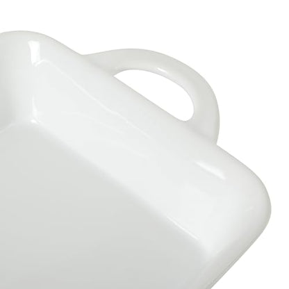 Gibson Home Gracious Dining 2.5-Quart White Stoneware Baking Dish with Handles – 14.6 x 8.5-Inch Rectangular Oven Safe Casserole & Roasting Baker