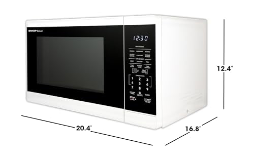 SHARP Countertop Microwave Oven with Removable 12.4" Carousel Turntable, 1100 Watt, 1.4 Cubic Feet, White